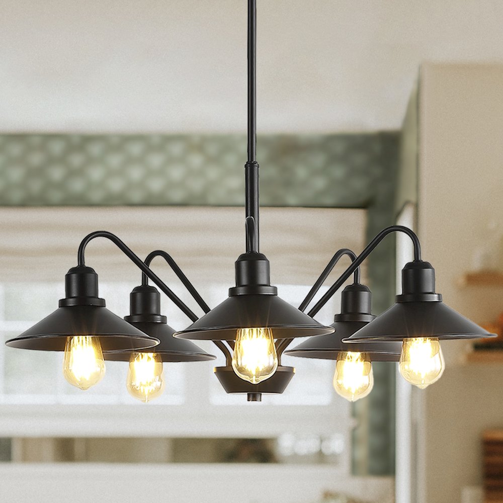 Cade Metal Farmhouse Industrial Led Pendant. Picture 12