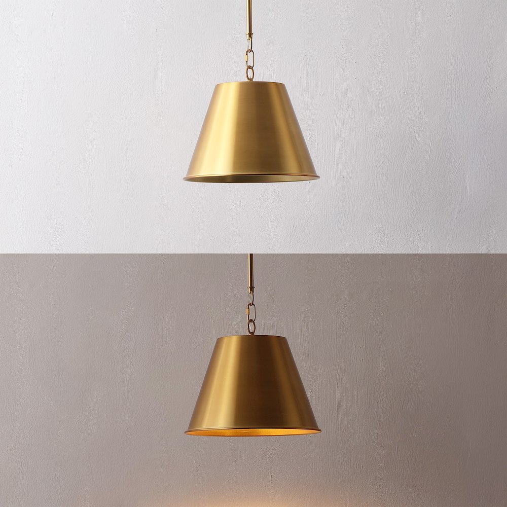 Harper Industrial Farmhouse Tapered Cone Empire Metal LED Pendant. Picture 6