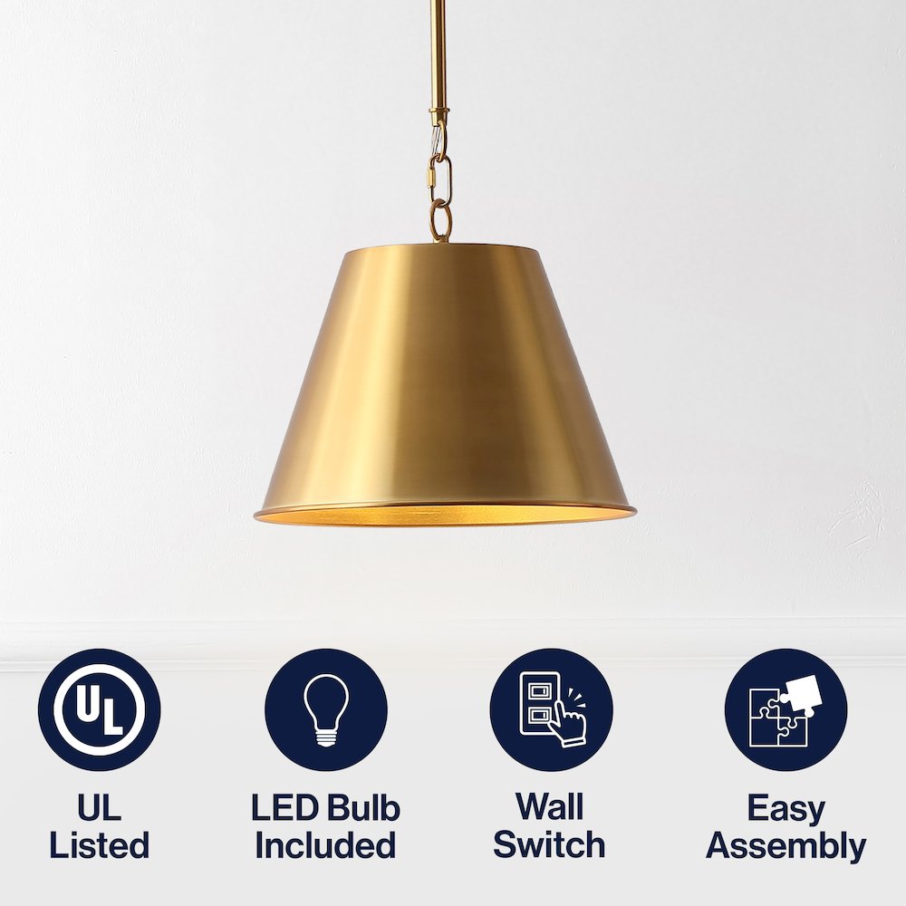 Harper Industrial Farmhouse Tapered Cone Empire Metal LED Pendant. Picture 10
