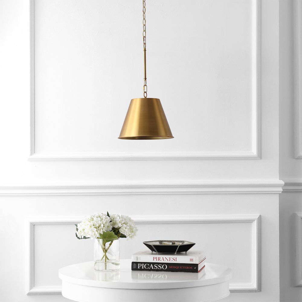 Harper Industrial Farmhouse Tapered Cone Empire Metal LED Pendant. Picture 8