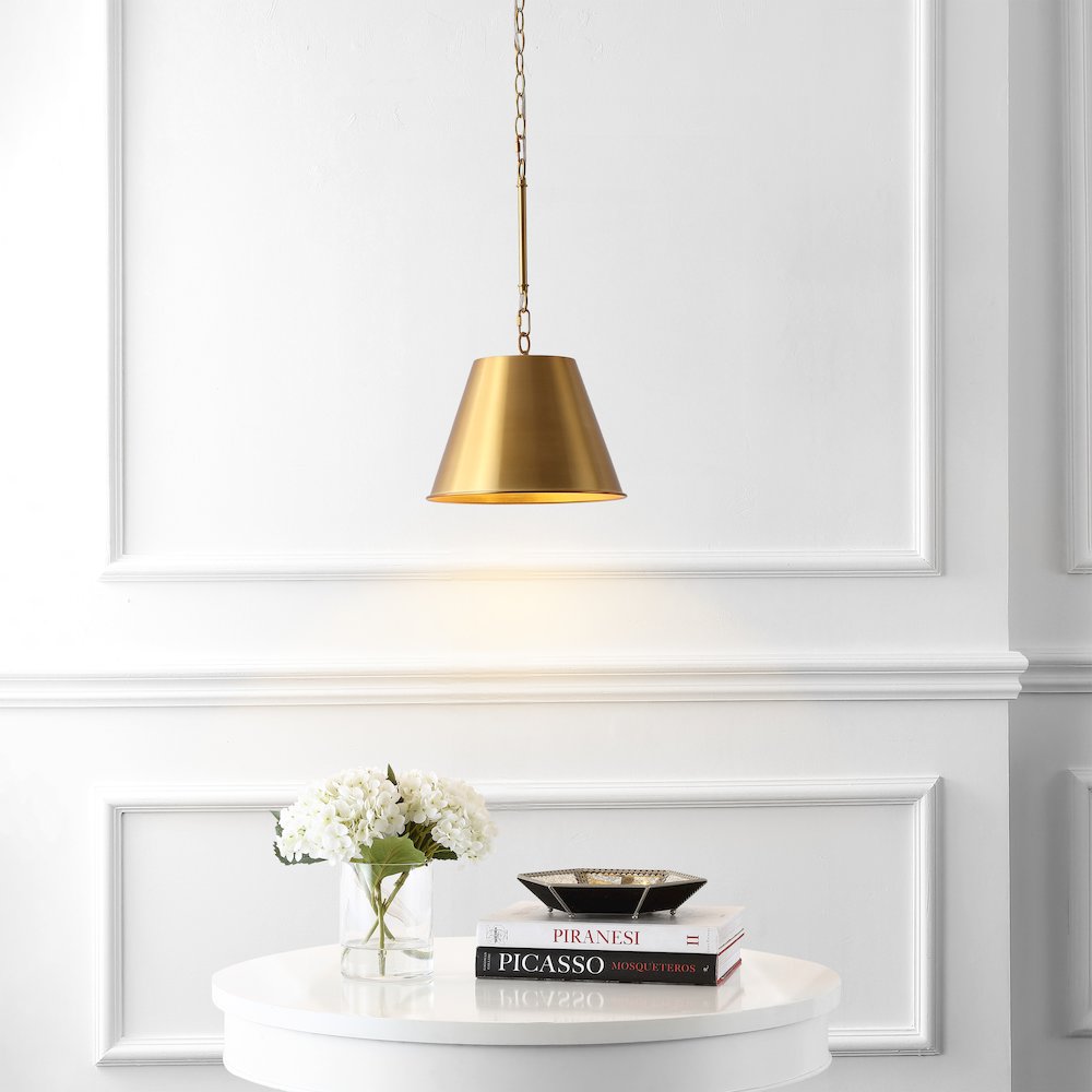 Harper Industrial Farmhouse Tapered Cone Empire Metal LED Pendant. Picture 7