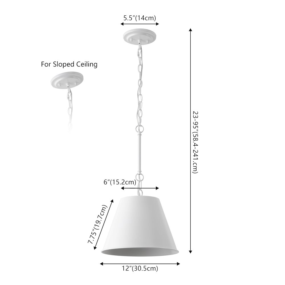 Harper Industrial Farmhouse Tapered Cone Empire Metal LED Pendant. Picture 5