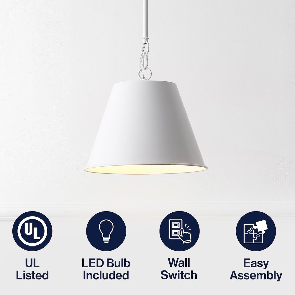 Harper Industrial Farmhouse Tapered Cone Empire Metal LED Pendant. Picture 10