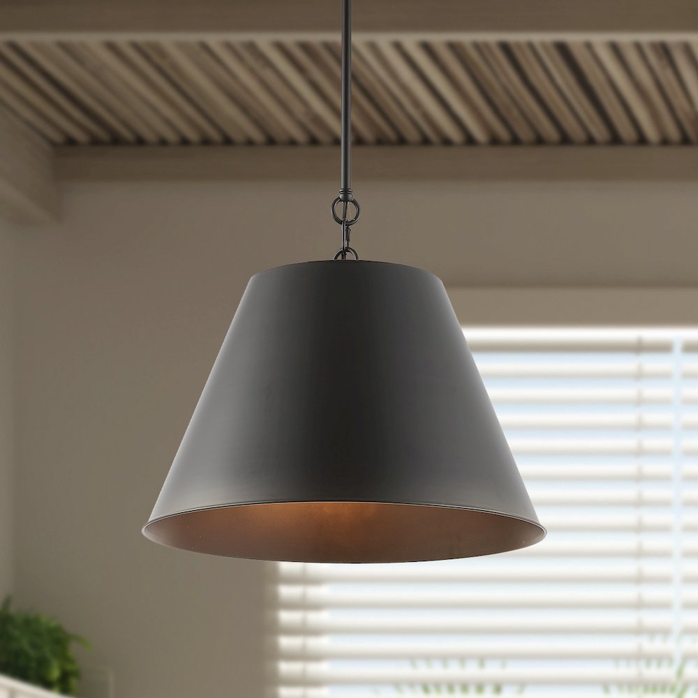 Harper Industrial Farmhouse Iron Led Pendant. Picture 9