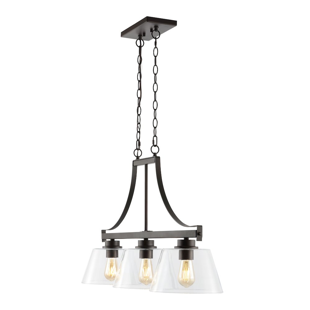 Jayden Industrial Farmhouse Iron/Glass Linear Led Pendant. Picture 7