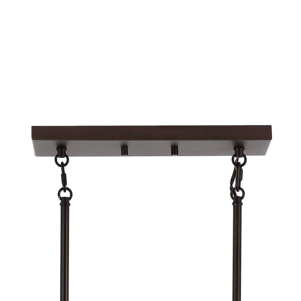 Abbott Farmhouse Industrial Iron/Glass Linear Led Pendant. Picture 4