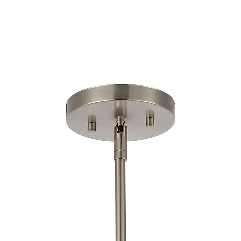 Arlo Mid Century Modern Iron/Seeded Glass Led Pendant. Picture 3