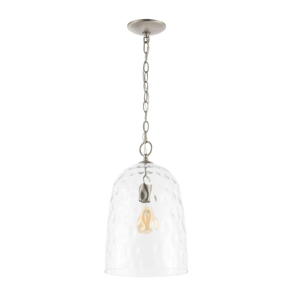 Matilda 1-Light Industrial Designer Iron/Dimple Glass Dome Led Pendant. Picture 2
