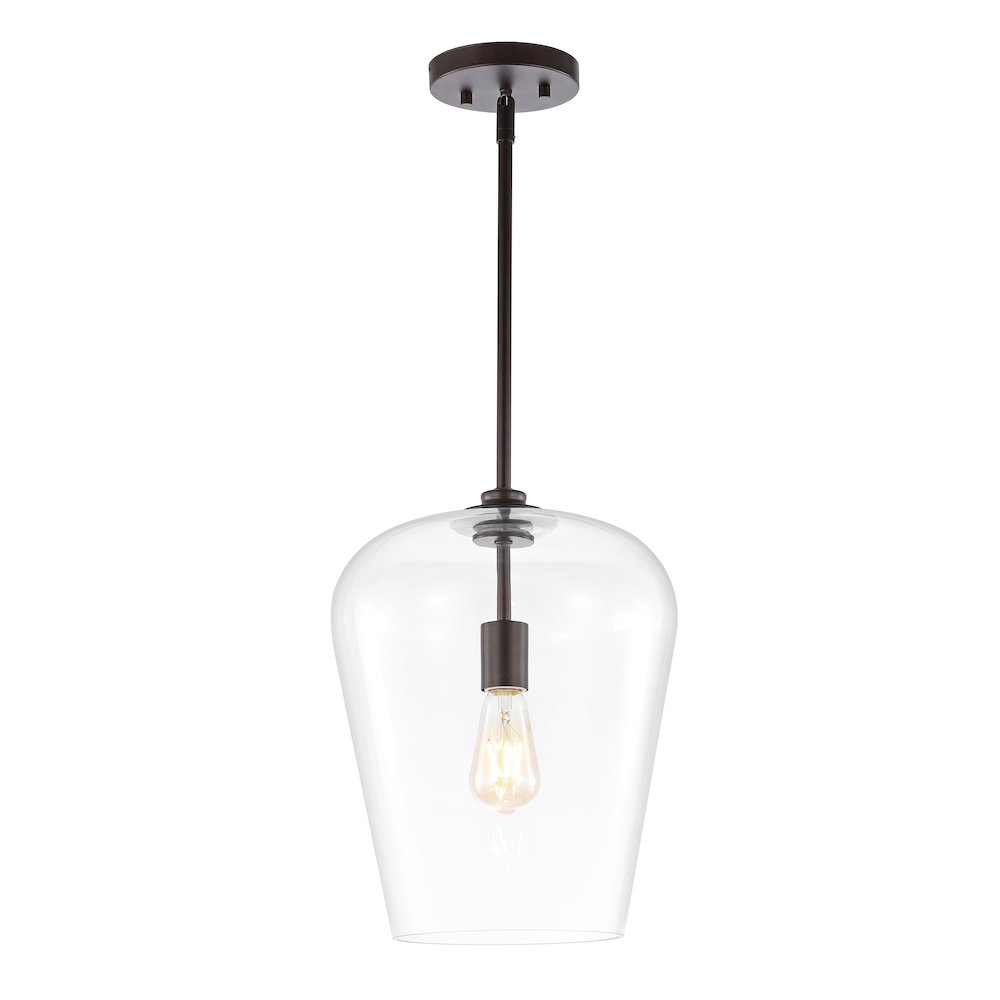 Hayes Industrial Farmhouse Iron/Glass Led Pendant. Picture 5