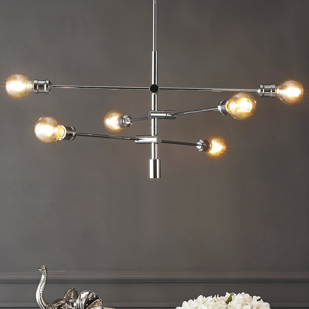 Atlas Modern Vintage Iron Arm Adjustable Led Chandelier. Picture 8