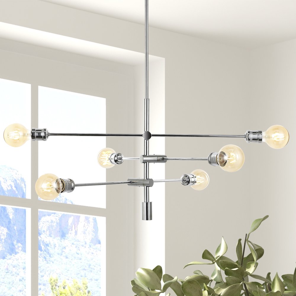 Atlas Modern Vintage Iron Arm Adjustable Led Chandelier. Picture 9