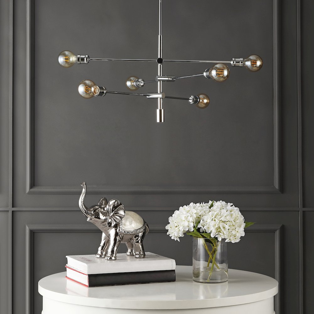 Atlas Modern Vintage Iron Arm Adjustable Led Chandelier. Picture 5