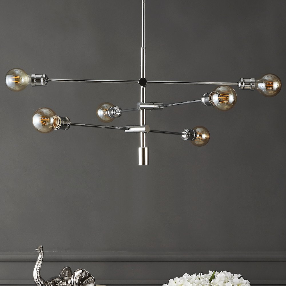 Atlas Modern Vintage Iron Arm Adjustable Led Chandelier. Picture 6