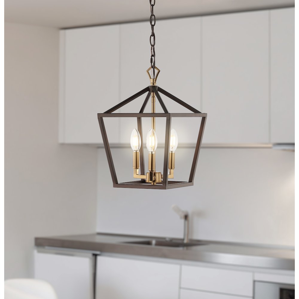 Ojai Iron Classic Modern Lantern Led Pendant. Picture 1