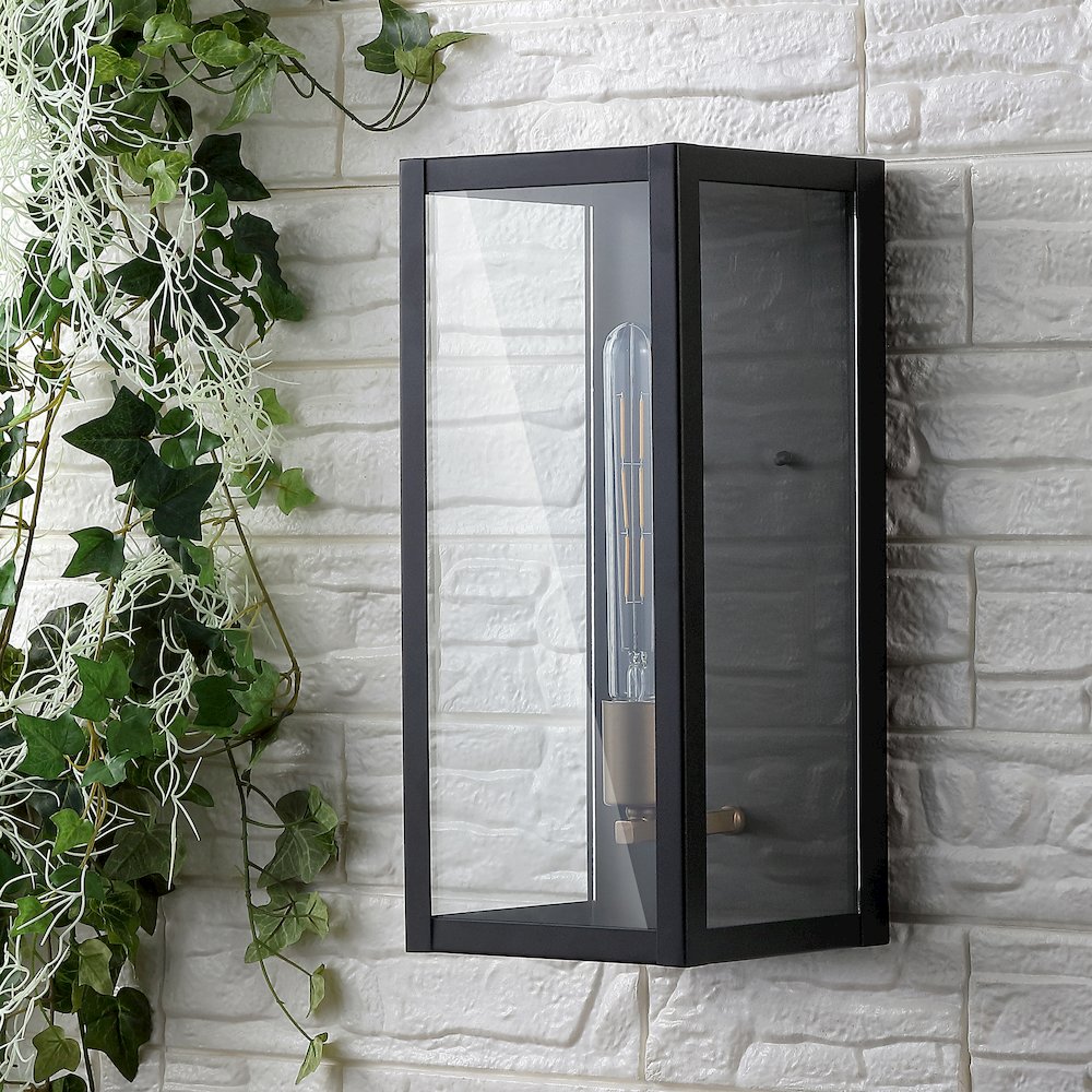 Berlin Iron/Glass Modern Industrial Led Outdoor Lantern. Picture 7