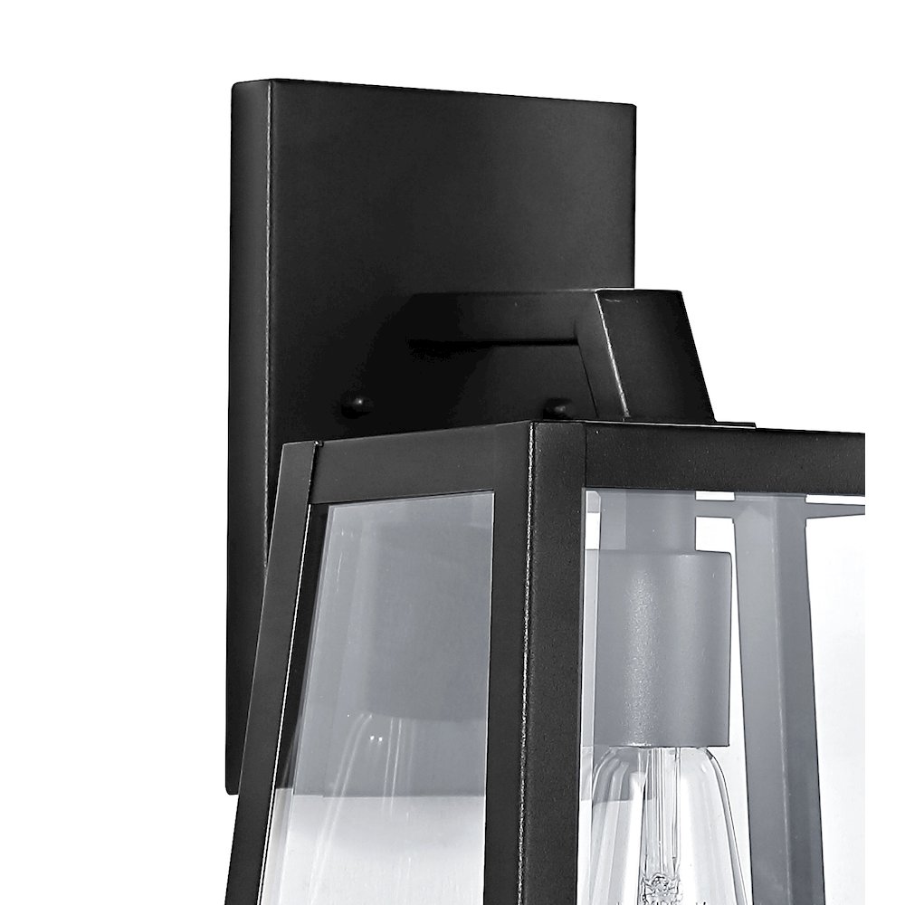 Pasadena Iron/Glass Modern Industrial Angled Led Outdoor Lantern. Picture 4