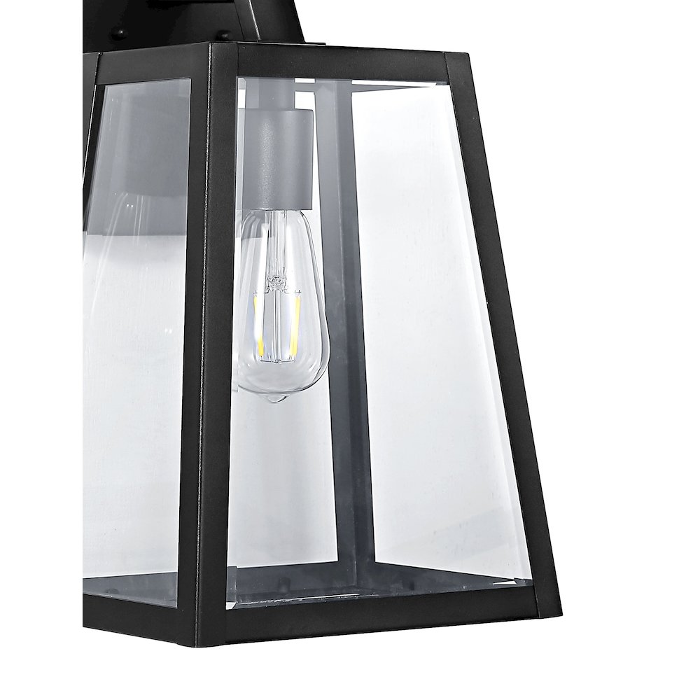 Pasadena Iron/Glass Modern Industrial Angled Led Outdoor Lantern. Picture 3