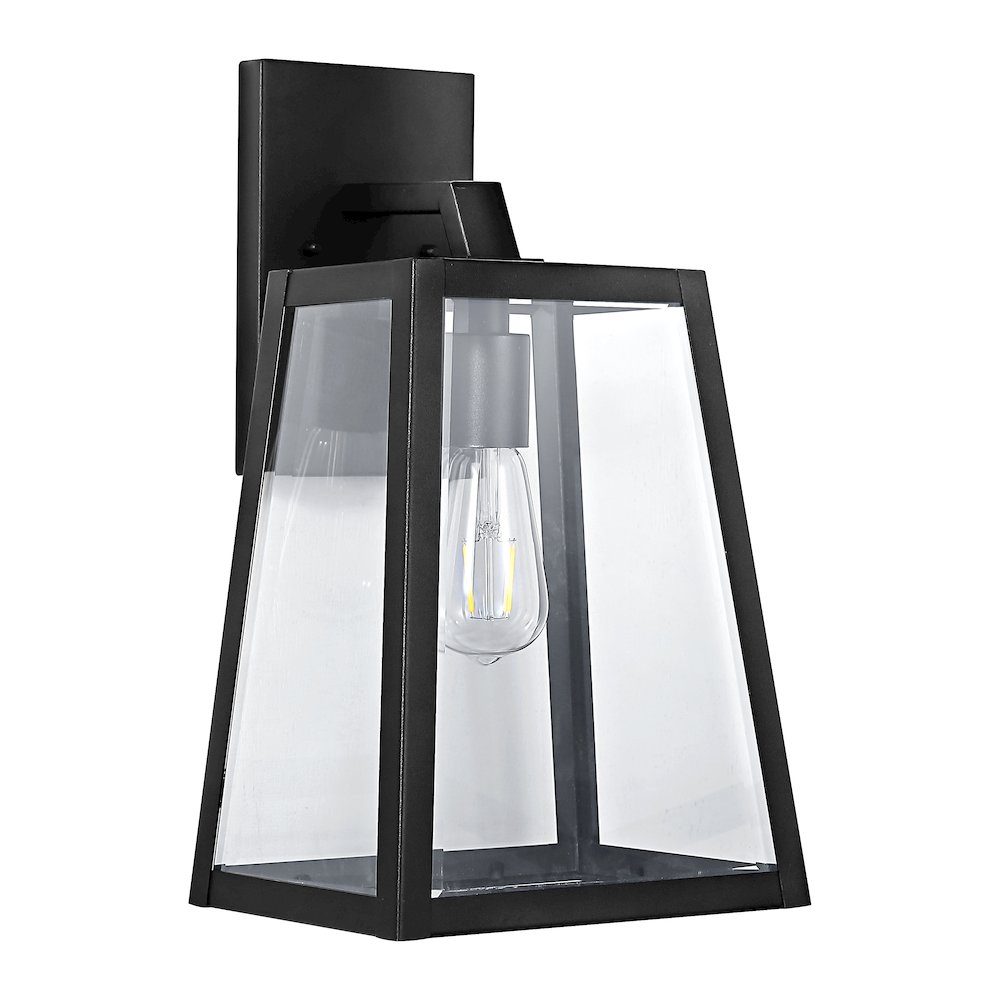 Pasadena Iron/Glass Modern Industrial Angled Led Outdoor Lantern. Picture 2