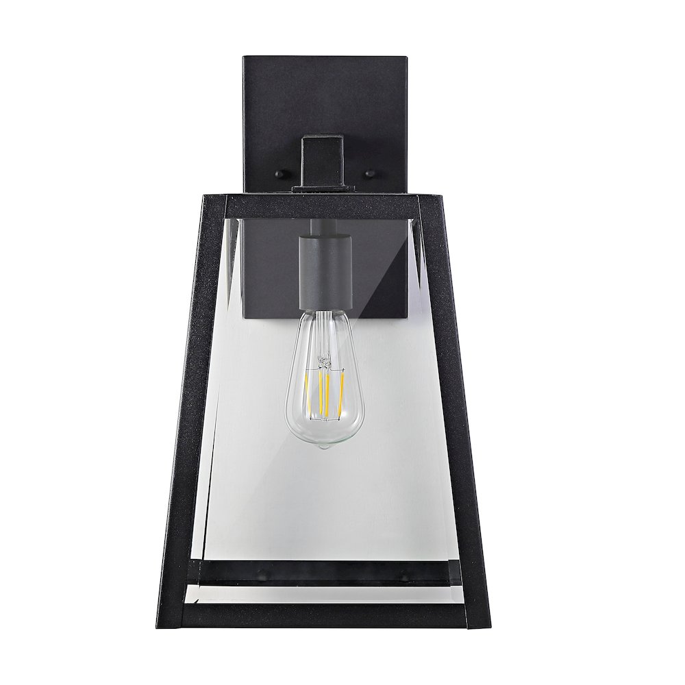 Pasadena Iron/Glass Modern Industrial Angled Led Outdoor Lantern. Picture 5