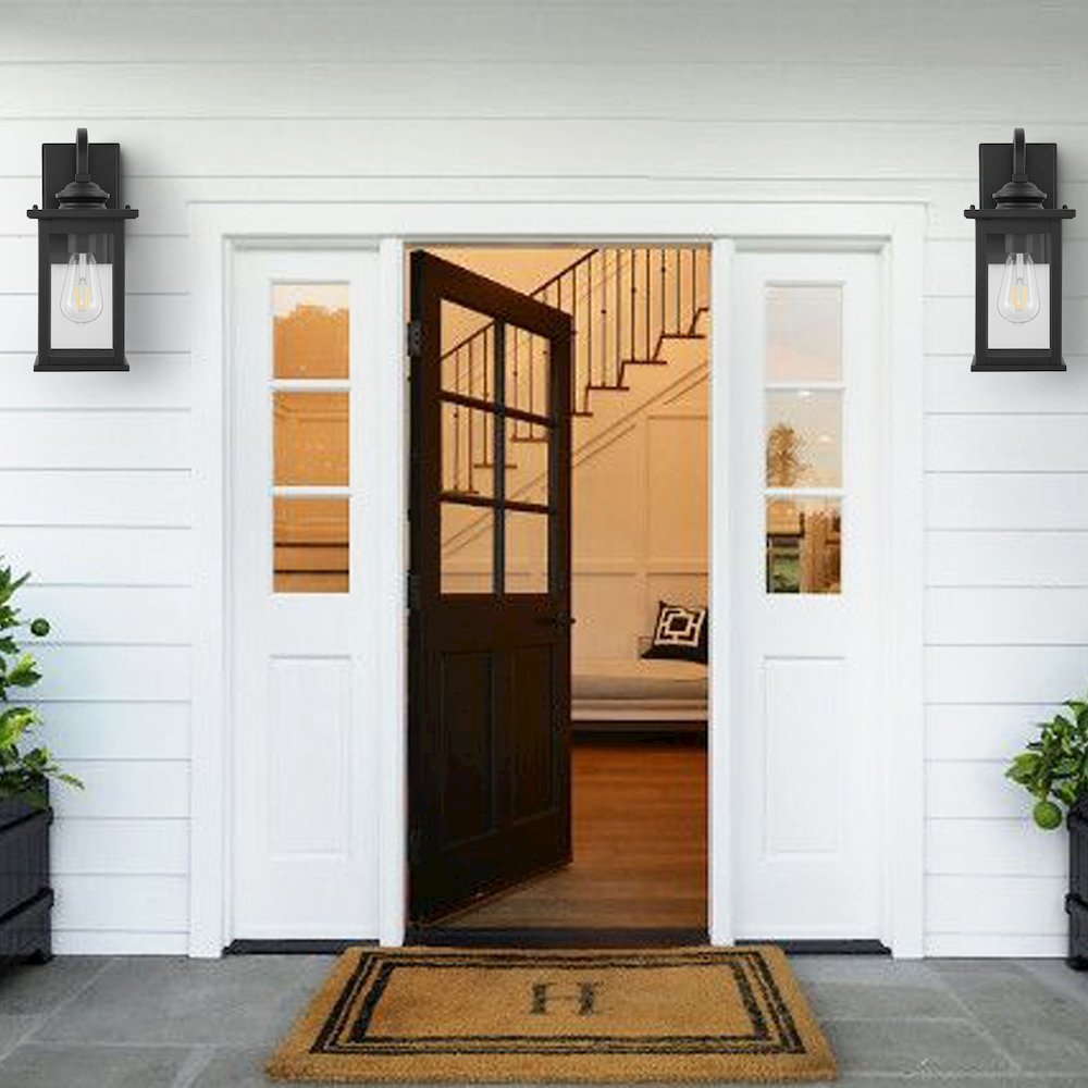 Cary Iron/Glass Traditional Modern Led Outdoor Lantern (Set Of 2). Picture 8