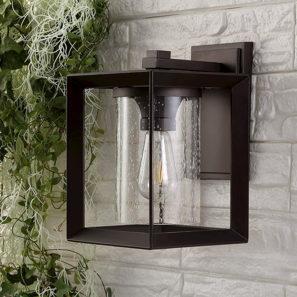 Vaughn Iron/Glass Modern Rustic Cube Led Outdoor Lantern (Set Of 2). Picture 5