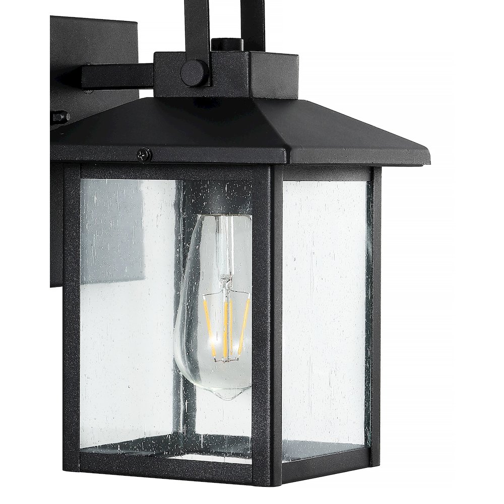 Bungalow Iron/Seeded Glass Rustic Traditionl Led Outdoor Lantern (Set Of 2). Picture 3
