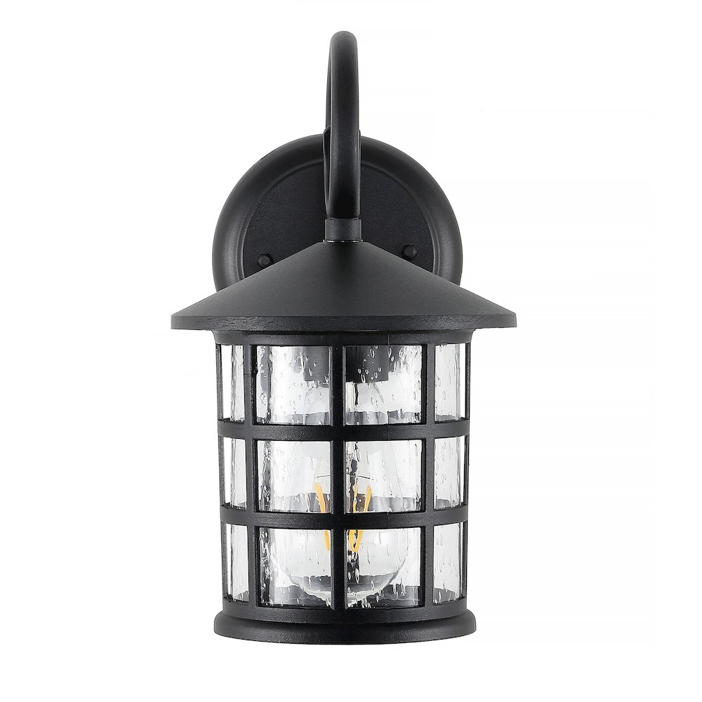 Cadiz Iron/Seeded Glass Cottage Rustic Scrolled Led Outdoor Lantern (Set Of 2). Picture 2