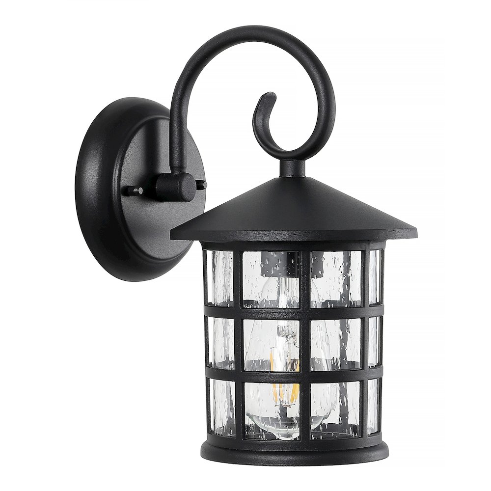 Cadiz Iron/Seeded Glass Cottage Rustic Scrolled Led Outdoor Lantern (Set Of 2). Picture 5