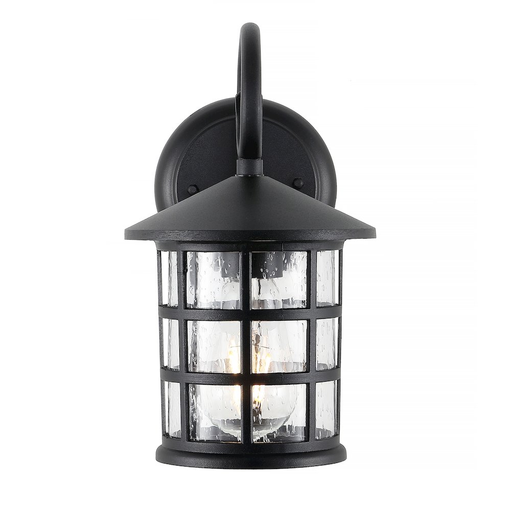 Cadiz Iron/Seeded Glass Cottage Rustic Scrolled Led Outdoor Lantern (Set Of 2). Picture 1