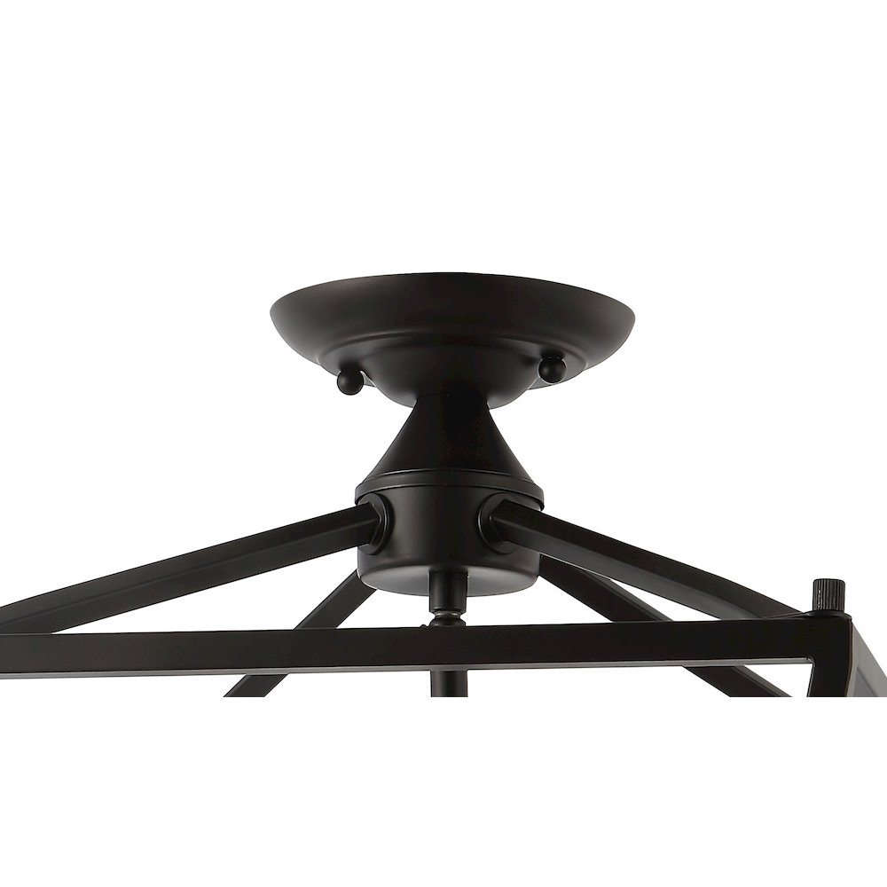 Plains Mini Lantern Iron Modern Farmhouse Led Flush Mount. Picture 4