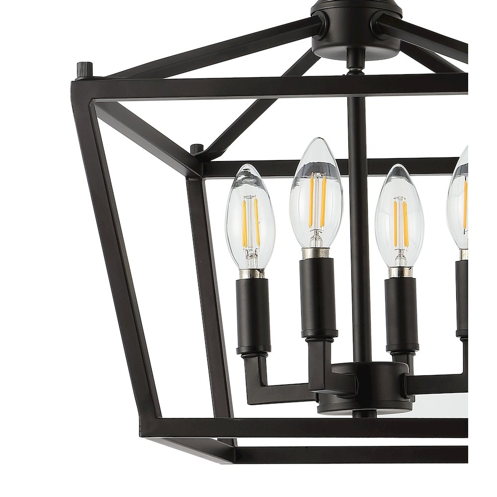 Plains Mini Lantern Iron Modern Farmhouse Led Flush Mount. Picture 3