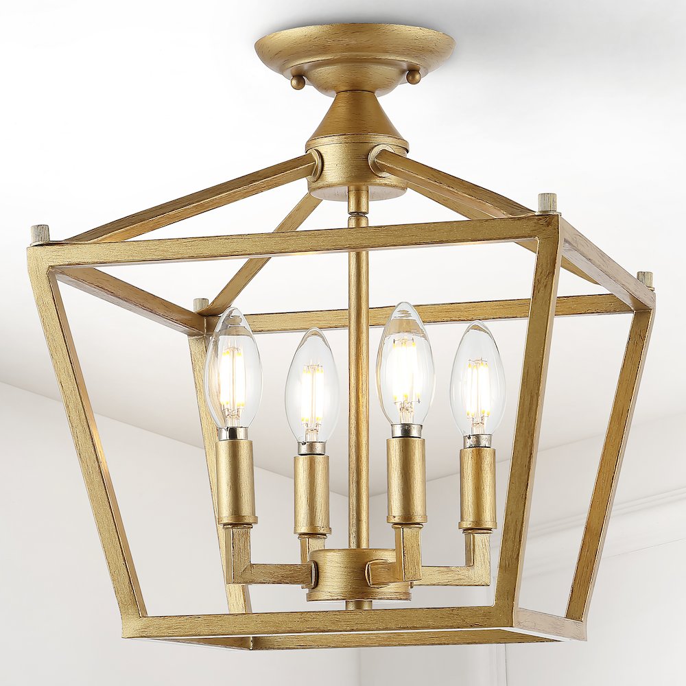 Plains Mini Lantern Iron Modern Farmhouse Led Flush Mount. Picture 8