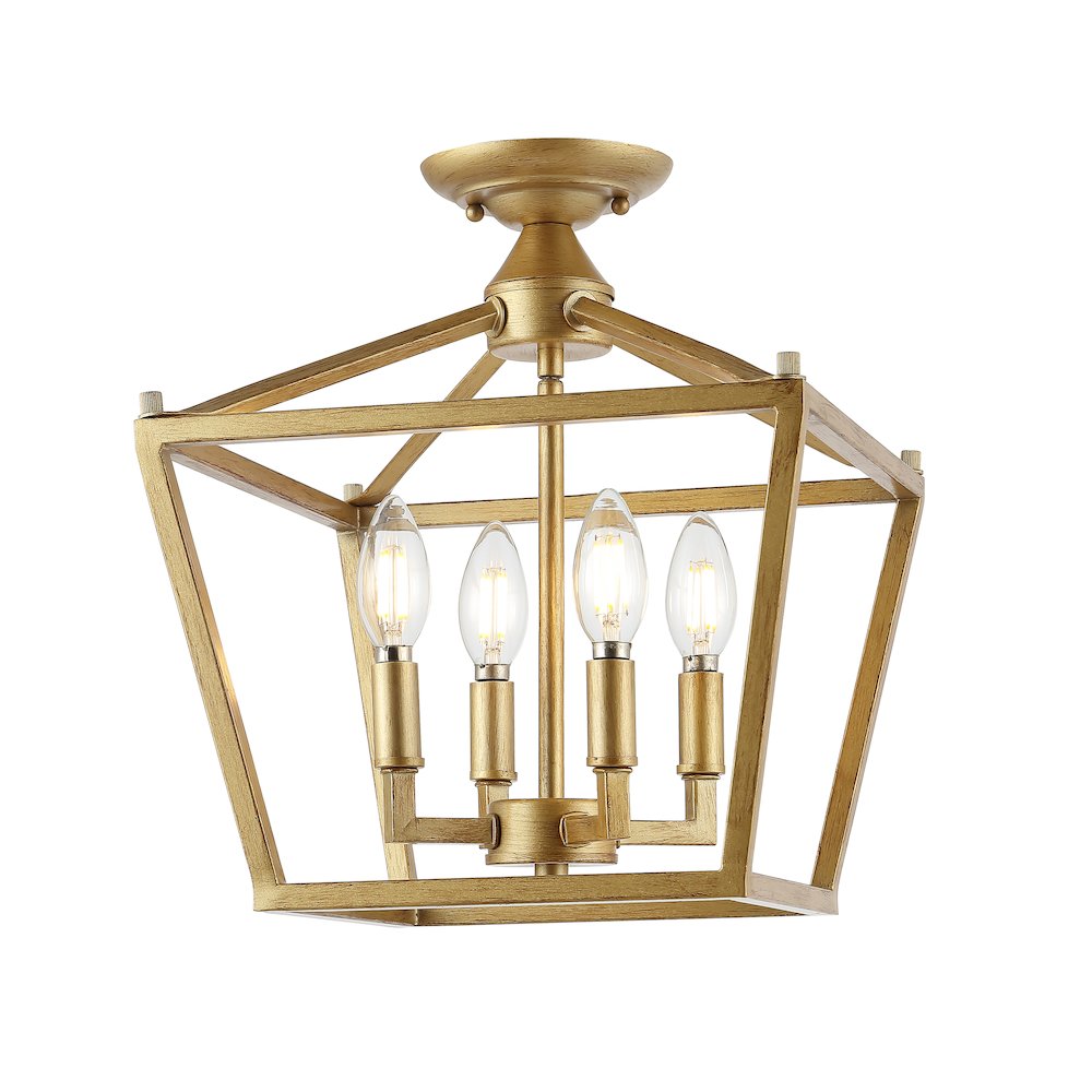 Plains Mini Lantern Iron Modern Farmhouse Led Flush Mount. Picture 1