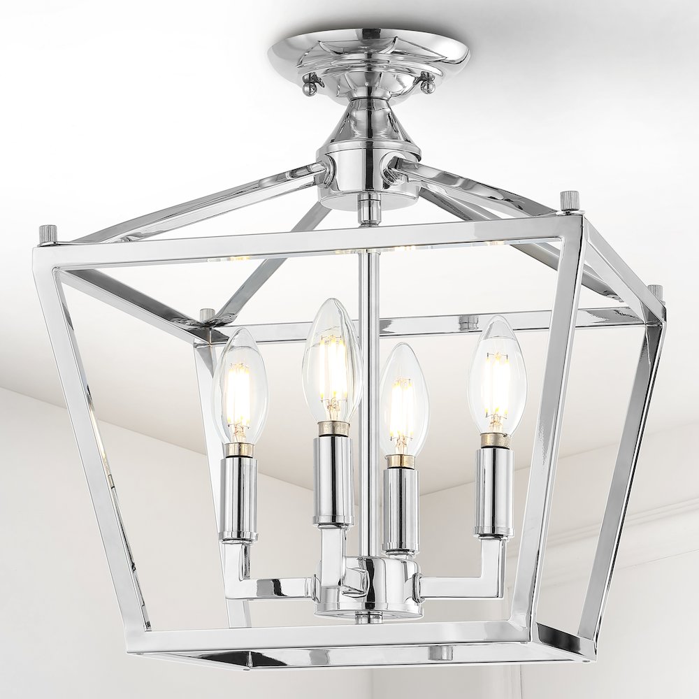 Plains Mini Lantern Iron Modern Farmhouse Led Flush Mount. Picture 8