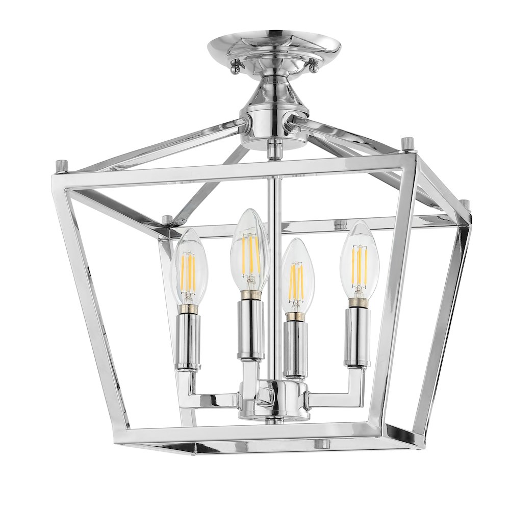Plains Mini Lantern Iron Modern Farmhouse Led Flush Mount. Picture 2