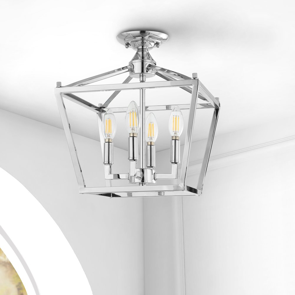 Plains Mini Lantern Iron Modern Farmhouse Led Flush Mount. Picture 7