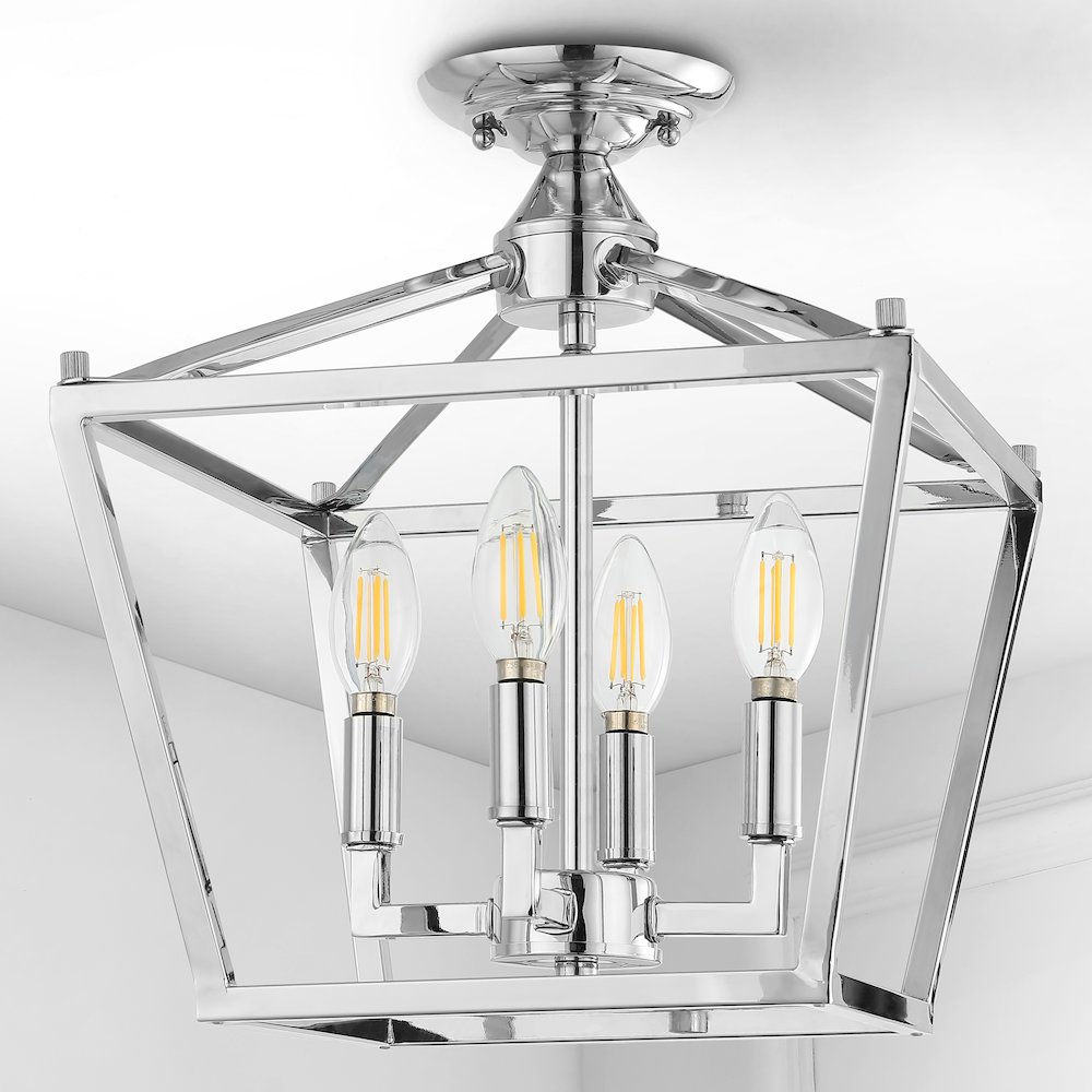 Plains Mini Lantern Iron Modern Farmhouse Led Flush Mount. Picture 6