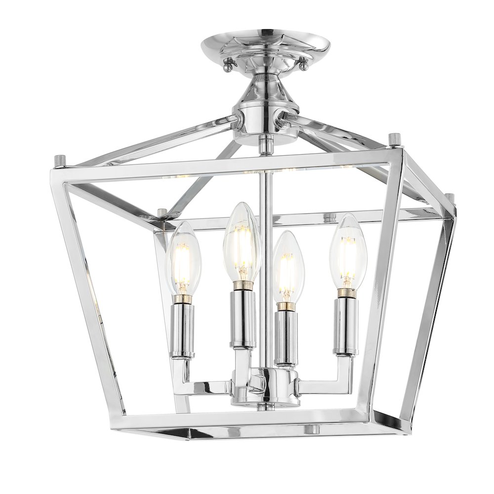 Plains Mini Lantern Iron Modern Farmhouse Led Flush Mount. Picture 1