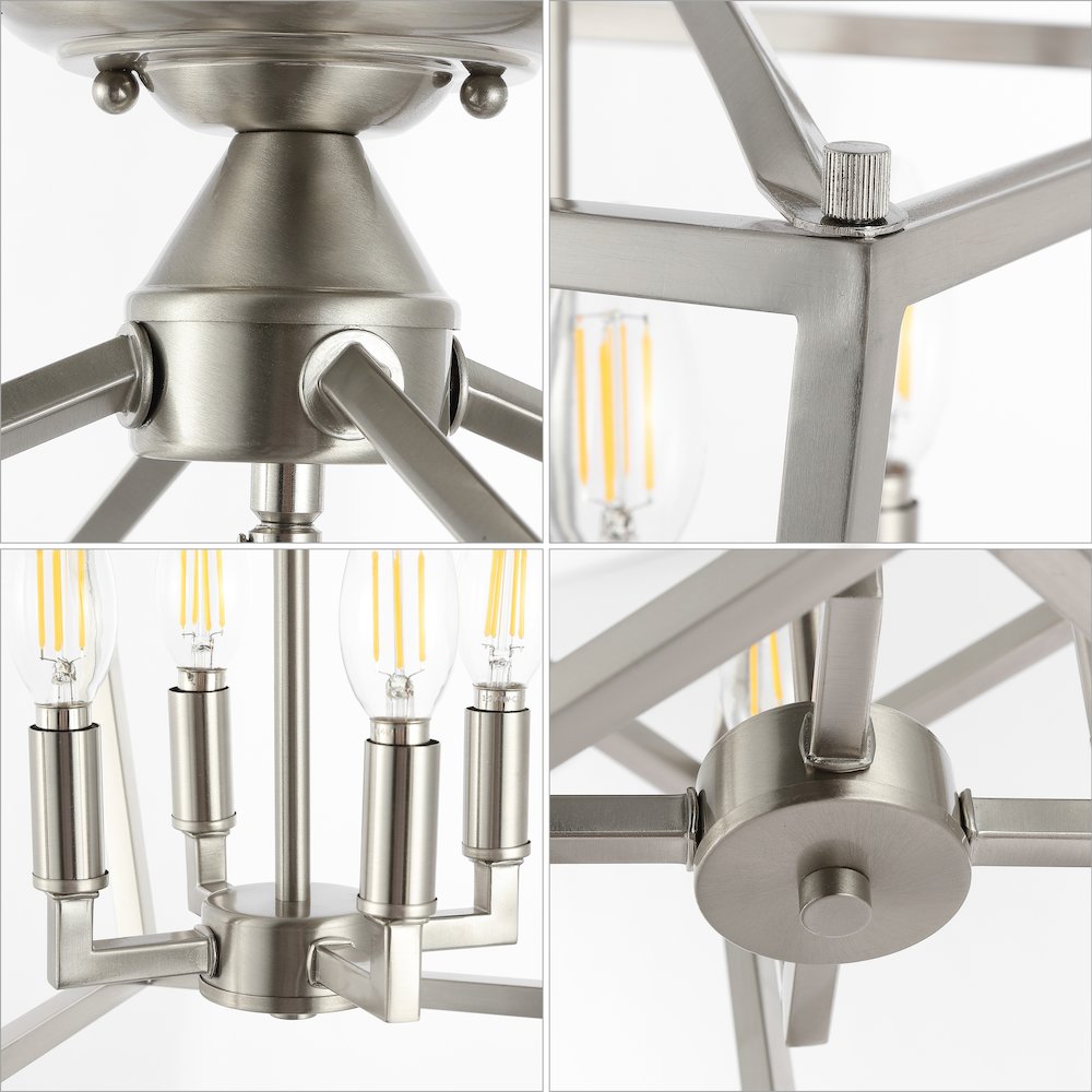 Plains 4-Light Iron Modern Farmhouse Led Flush Mount. Picture 4