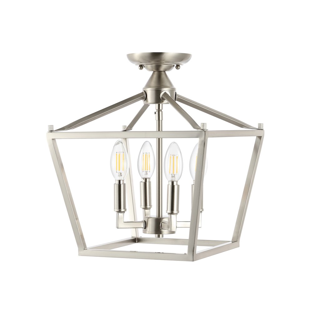 Plains 4-Light Iron Modern Farmhouse Led Flush Mount. Picture 3