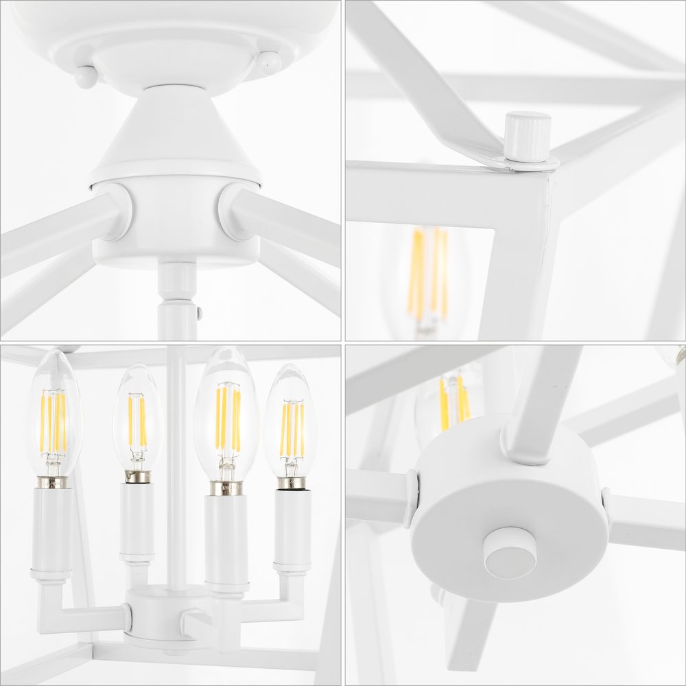 Plains 4-Light Iron Modern Farmhouse Led Flush Mount. Picture 5