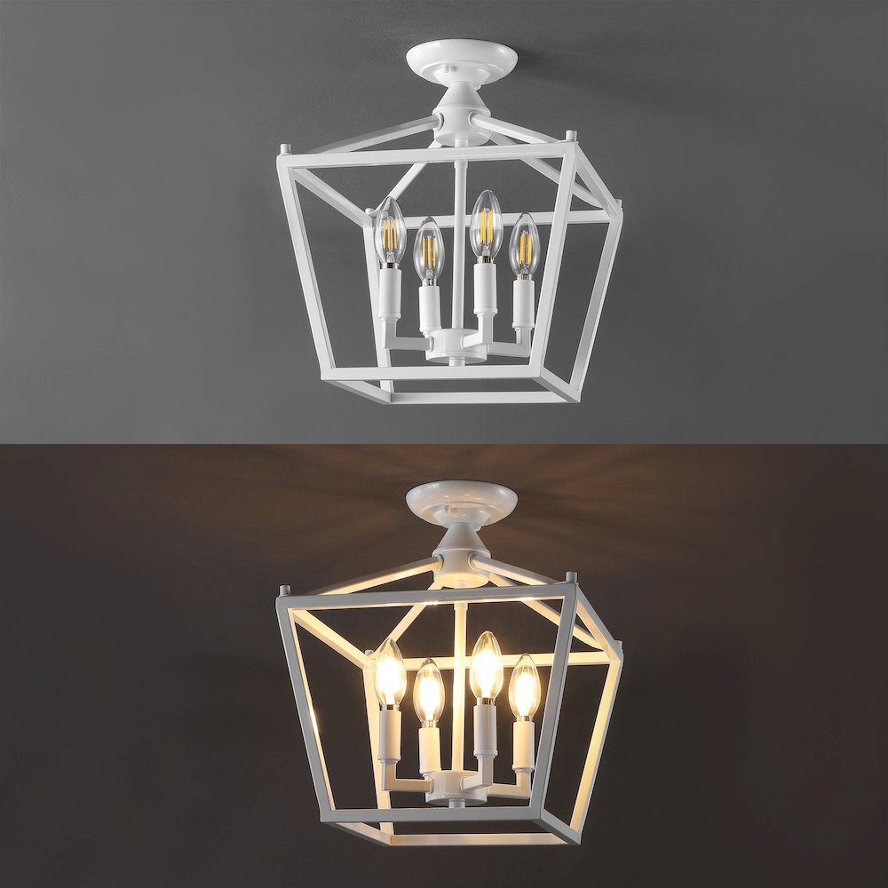 Plains 4-Light Iron Modern Farmhouse Led Flush Mount. Picture 7