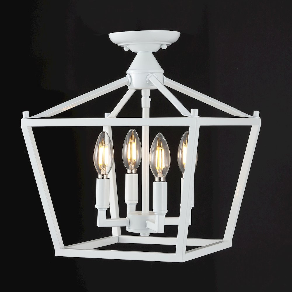 Plains 4-Light Iron Modern Farmhouse Led Flush Mount. Picture 3