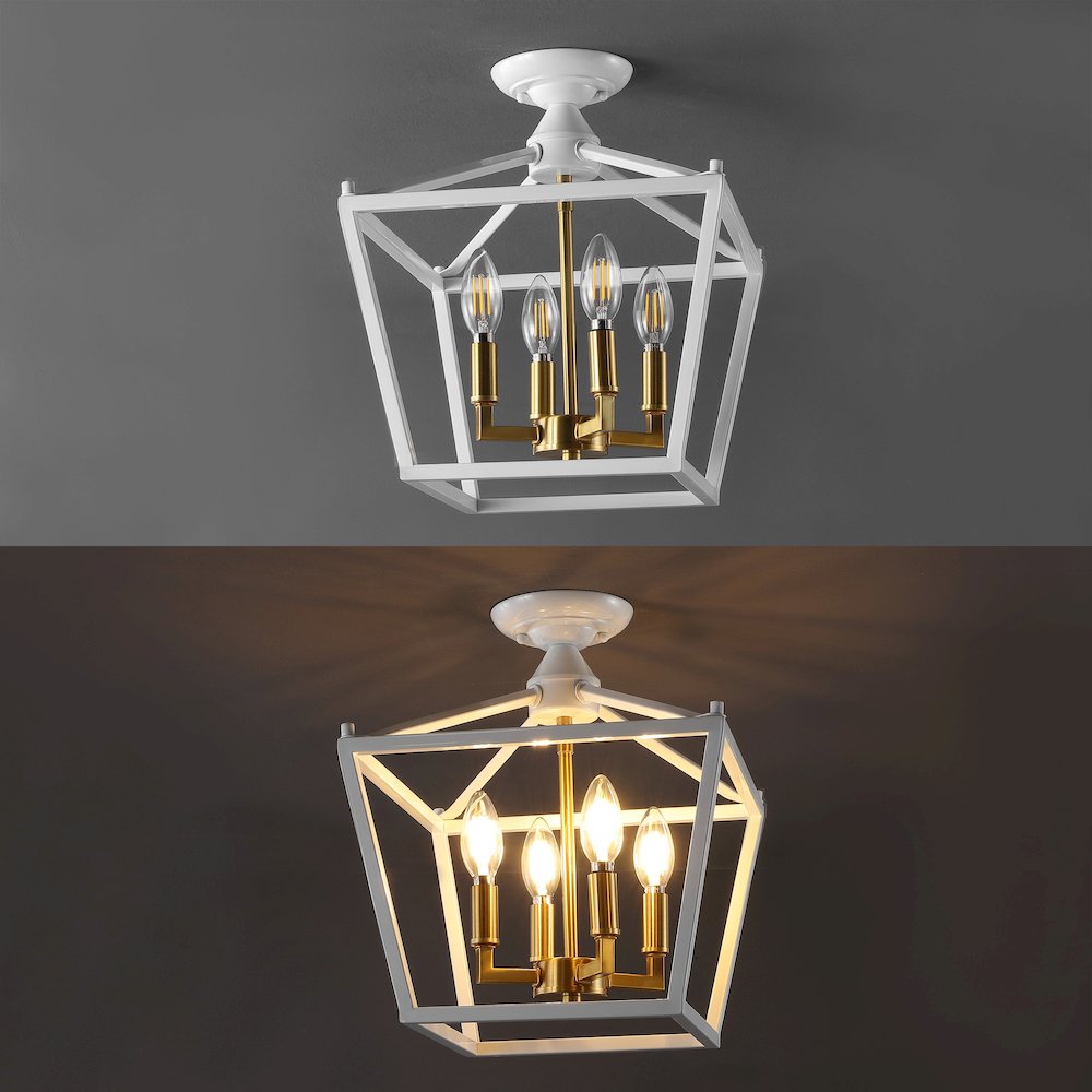 Plains 4-Light Iron Modern Farmhouse Led Flush Mount. Picture 7