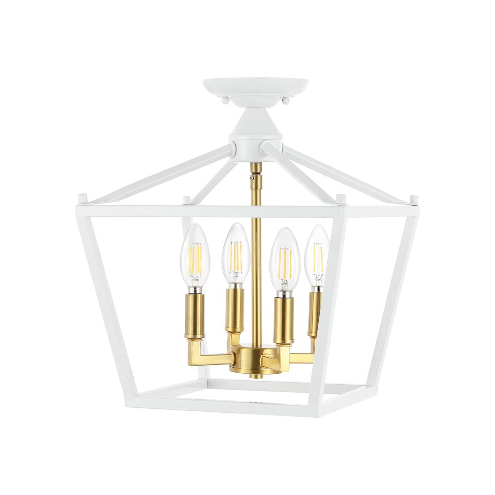 Plains 4-Light Iron Modern Farmhouse Led Flush Mount. Picture 4