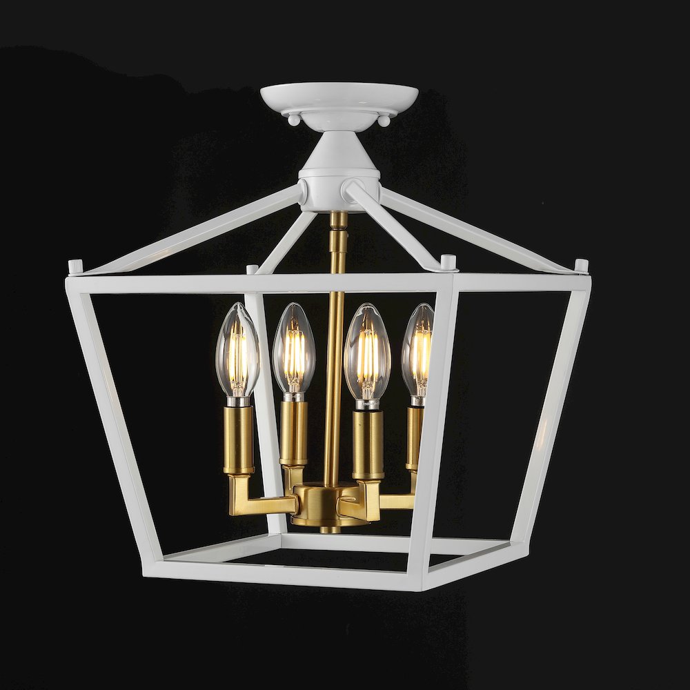 Plains 4-Light Iron Modern Farmhouse Led Flush Mount. Picture 3