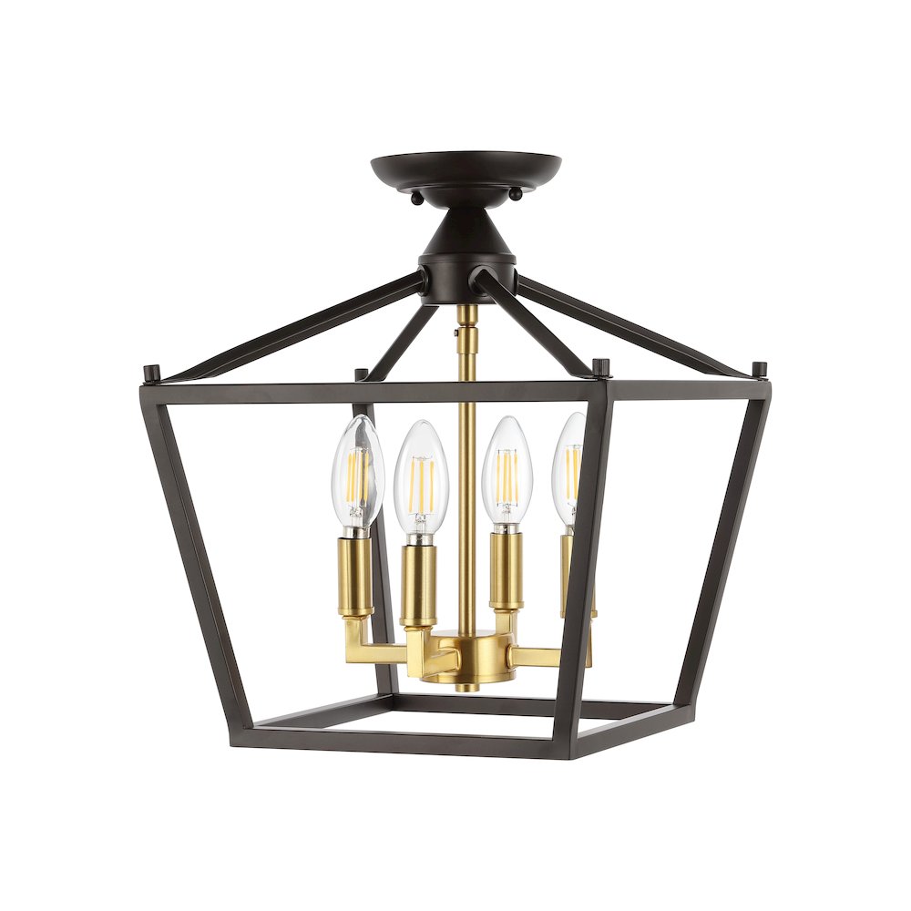 Plains 4-Light Iron Modern Farmhouse Led Flush Mount. Picture 3