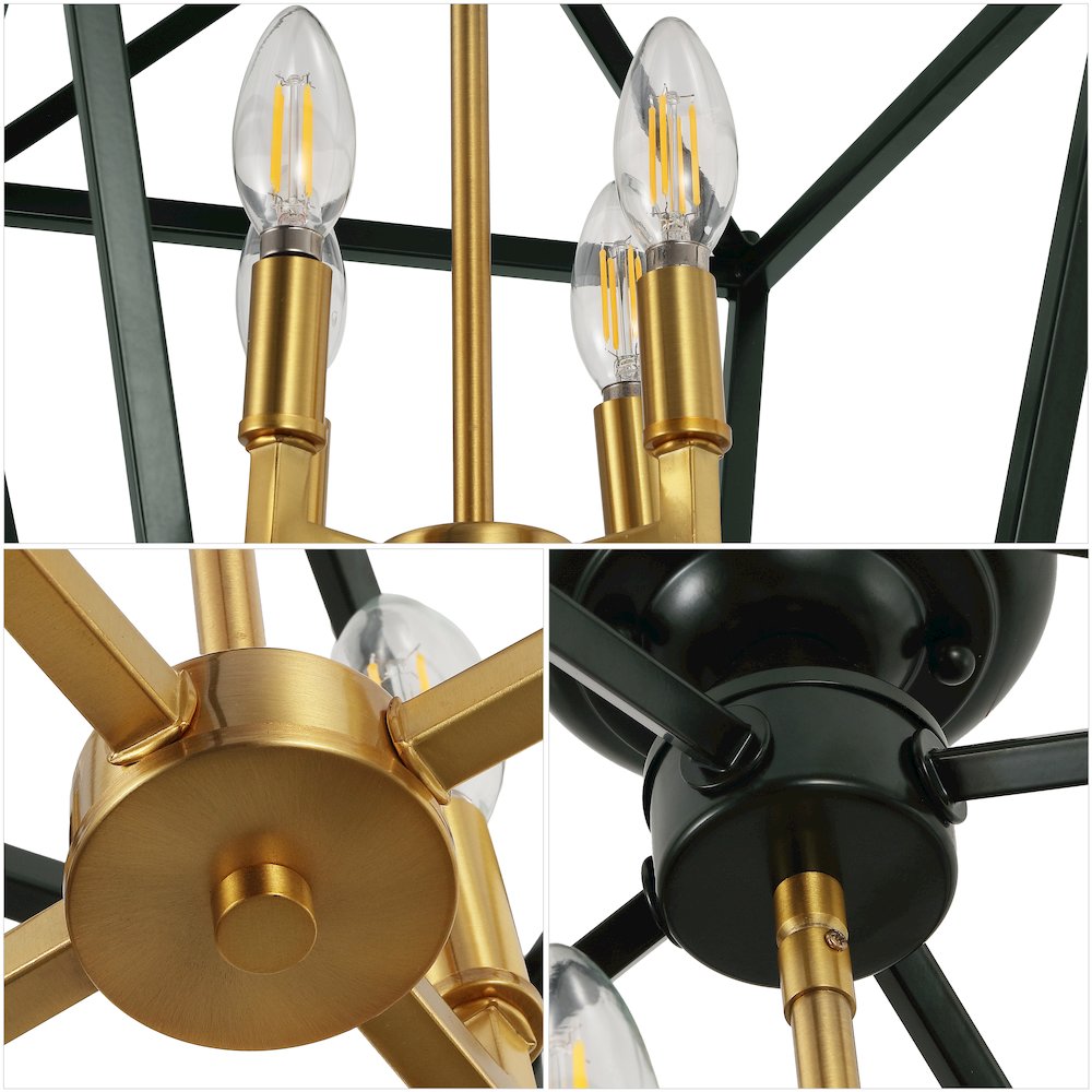 Plains 4-Light Farmhouse Metal Open-Frame Pagoda LED Flush Mount Mini Lantern. Picture 4