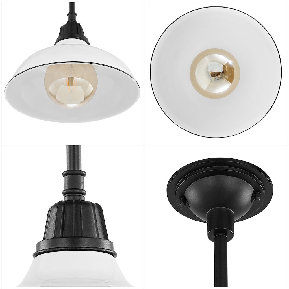 Jasper Farmhouse Industrial Indoor/Outdoor Iron Led Pendant. Picture 4