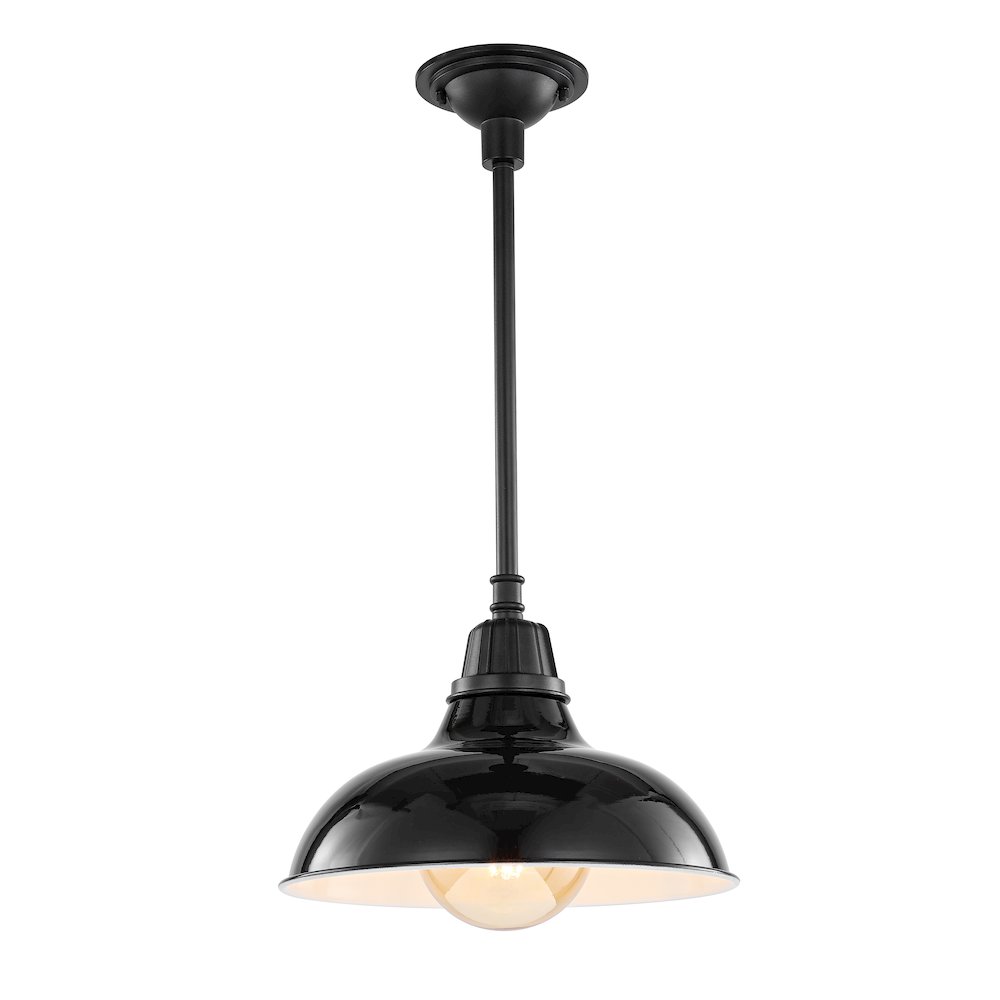 Jasper Farmhouse Industrial Indoor/Outdoor Iron Led Pendant. Picture 1